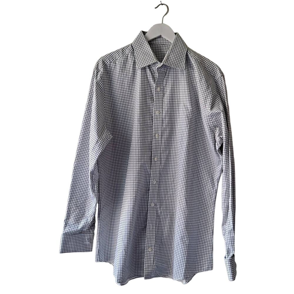 J. Hilburn Made in Italy Rbabich (RTB) Mens White & Gray L/S Button Down Shirt